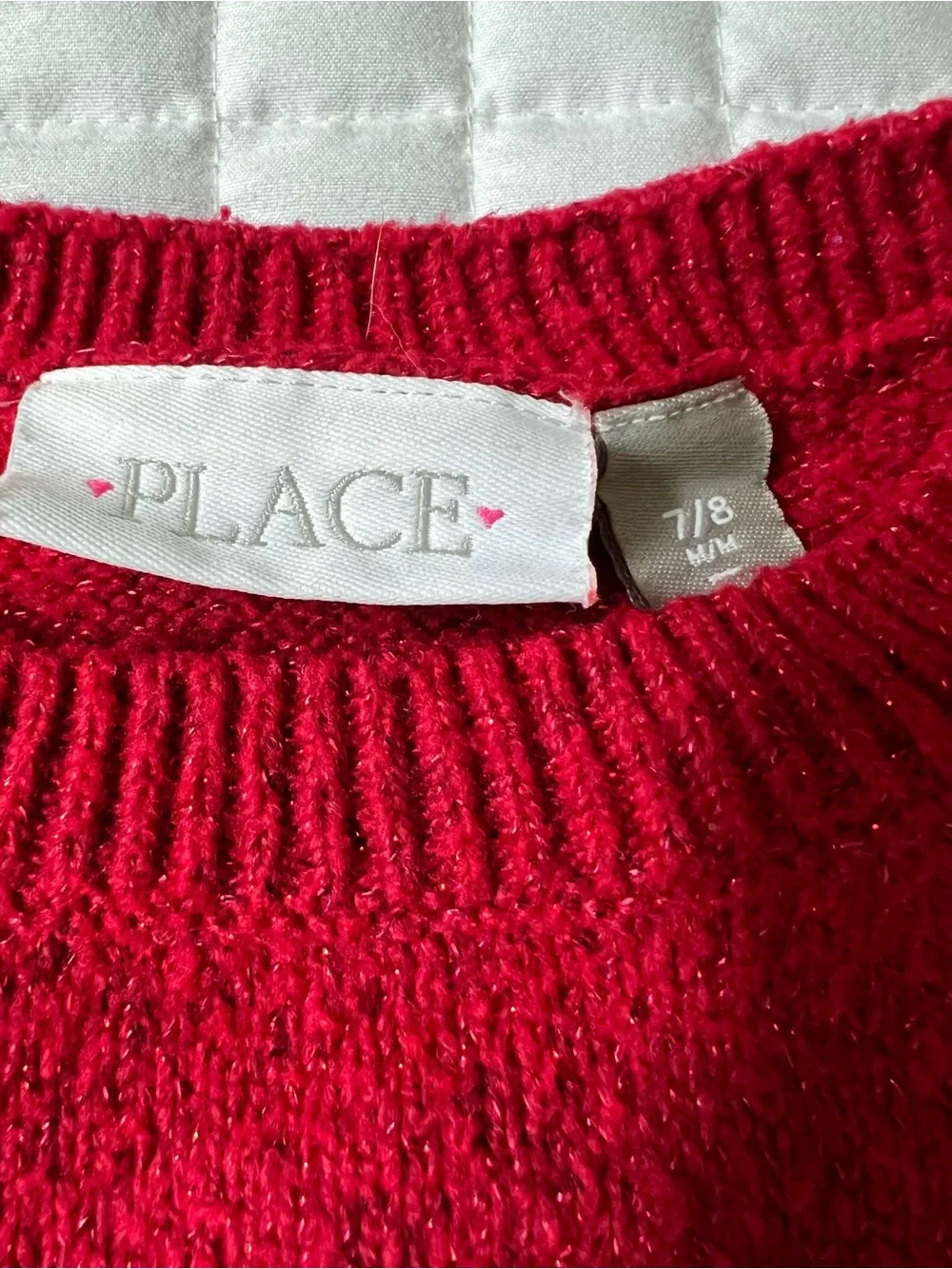 Place Girls Holiday Sweater Set - Red, Pink, Cream size 7-8